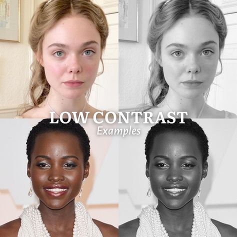 The contrast level theory refers to the difference between your eye, hair and skin tones. Low contrast faces have all features that are either light or dark. Here we have 2 examples: - Low contrast with all light features. - Low contrast with all dark features. Contrast is part of colour analysis process. It’s a simple and useful tool when doing your makeup or putting outfit together. Follow me to learn about contrast and how to use on your makeup, hair and clothes styling. @coloursty... Low Contrast Face, Low Contrast Makeup, Contrast Makeup, Dark Features, Colour Analysis, Seasonal Color Analysis, Color Analysis, High Contrast, Makeup Hair