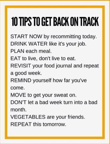 10 Tips To Get On Track Track Diet, Today Is Your Day, Healthy Diet Tips, January 1st, Get Back On Track, Clean Food, Food Dinner, Eat To Live, Diet Motivation