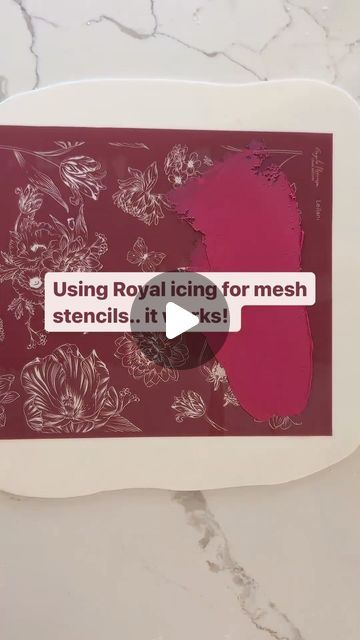 Angela Morrison on Instagram: "Royal icing & Mesh stencils. Thoughts? #meshstencil #stencil #cakestencil" Angela Morrison Cakes, Mesh Stencils, Cake Stencil, Cake Making, February 11, Palette Knife, Royal Icing, Frosting, Mesh