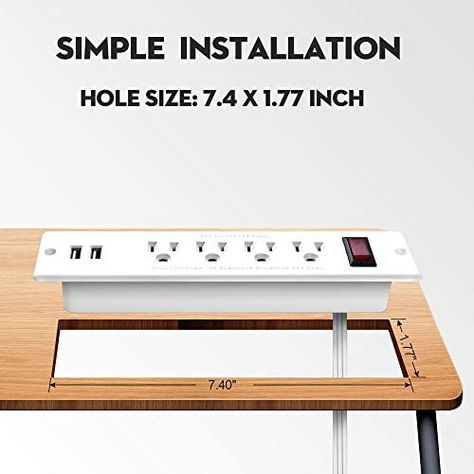 USB Power Strip Bar Recessed Power Bar Socket Mountable Outlet Extender Multiple Protection 4 Outlet 2 USB Built in Conference Desk Workbench(White): Amazon.ca: Electronics Strip Bar, Power Bar, Counter Desk, Outlet Extender, Power Bars, Extending Table, Power Station, Bench Table, Home Office Design