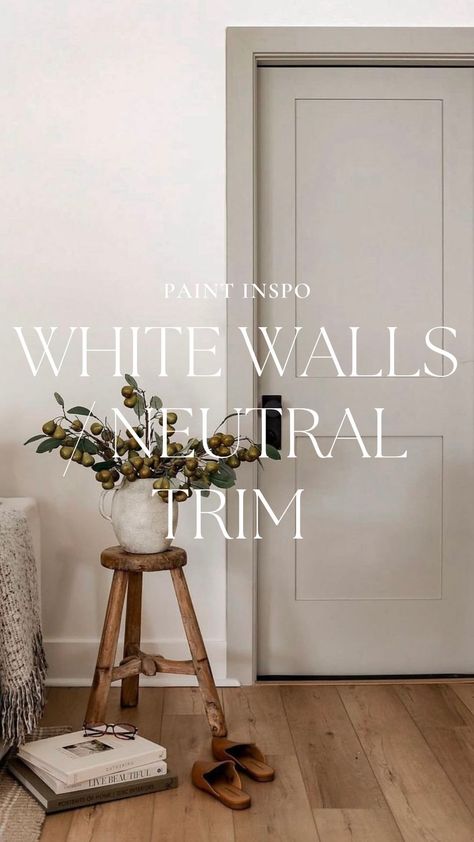 Instagram Studio Mcgee Trim Color, White Walls With Different Color Trim, Painted Trim With White Walls, Basement With Accent Wall, Trim That Isnt White, White Walls Neutral Trim, Living Room Wall And Trim Colors, Contrasting Door And Trim, White Walls With Painted Trim