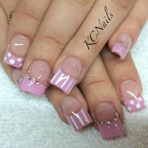 Cute Duck Nails, Lovely Nails, Cute Nail Art Designs, Really Cute Nails, Sparkle Nails, Nails Pink, Pink Acrylic Nails, Hot Nails, Fabulous Nails