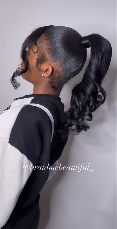 Hairstyles For Birthday Girl Black 12, Hair Styles For Teens Girl Black, Middle Ponytail Hairstyles, 13th Birthday Hairstyles Black, 9th Grade Hairstyles Black, Birthday Hairstyles Natural Hair, Phoenix Outfits, Dance Hairstyles Competition, Cute Weave Hairstyles