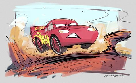 Lightning Mcqueen Drawing, Cars Fanart, Disney Cars Movie, Cars Pixar, Pixar Animation, Disneyland Castle, Cars Characters, Frozen Disney Movie, Art Study