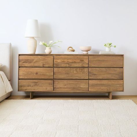 Contemporary Dresser, Solid Wood Dresser, 9 Drawer Dresser, Solid Wood Bed, Wood Dresser, Modern Dresser, Bedroom Dressers, Wood Drawers, Wood Beds