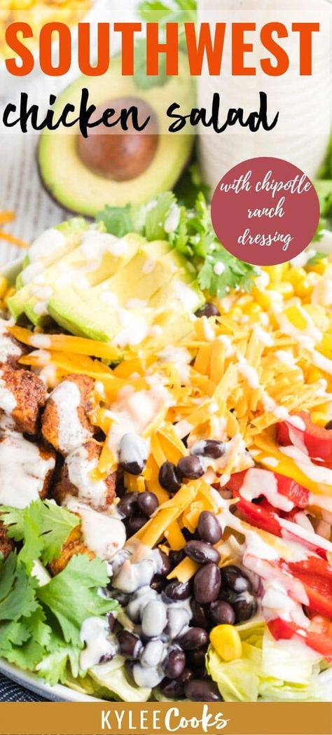 Chicken Chipotle, Southwestern Salad, Best Tuna Salad, Chipotle Dressing, Southwest Chicken Salad, Southwest Salad, Lower Triglycerides, Grilled Salad, Chipotle Ranch