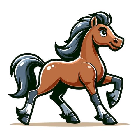 Horse Vector, Cartoon Horse, Magnet Ideas, Book Reference, Horse Cartoon, School Images, Marketing Poster, Technology Icon, Animal Games