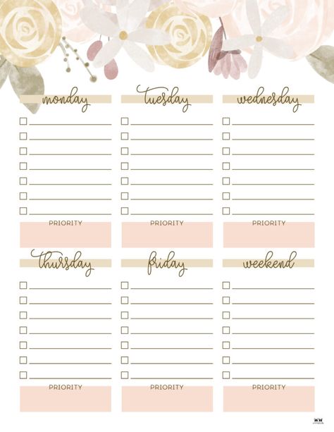 Weekly Planner Printable Templates, Weekly To Do List, Daily Planner Printables Free, Weekly Planner Free Printable, Study Planner Printable, Weekly Planner Free, To Do Planner, To Do Lists Printable, Weekly Planner Template