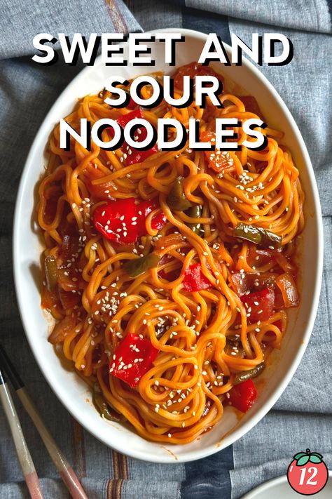 Sweet and Sour Noodles | 12 Tomatoes Sweet And Sour Noodles Recipes, 12tomatoes Recipes, Sweet And Sour Noodles, Noodle Dinner, Egg Noodle Recipes, 12 Tomatoes Recipes, Sweet N Sour Chicken, 12 Tomatoes, Sweet And Sour Sauce