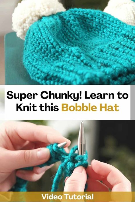 Thanks to this video you can learn how to knit this hat with a pompom. This can be knitted very quickly and is great for both beginners and professionals. The creator of this video will teach you step by step how to make this hat, from start to finish, so that the result of your knitting looks excellent. This adult size pom pom beanie knitting project can be knitted in one night! The hat is knitted with super thick yarn, so it grows very fast and is very satisfying. The hat is knitted in a... Beanie Knitting, Learn To Knit, Bobble Hat, Hat Knitting, Cuffed Beanie, Learn How To Knit, Bobble Hats, Thick Yarn, Super Chunky