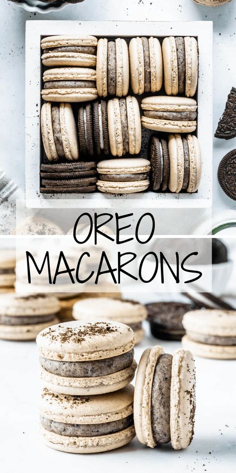 Football Macarons, Oreo Macaroons, Unique Deserts, Macaron Fillings, Oreo Macarons, Oreo White Chocolate, Oreo Macaron, Sweets Board, Glutenfree Cookies