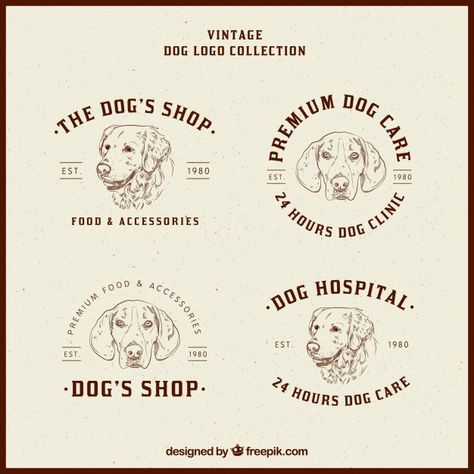 Dog Business Logo, Dog Training Logo, Dog Logos Ideas, Brewery Logo Design, Dog Logos, Dog Clinic, Dog Brand, Dog Logo Design, Retro Logo Design