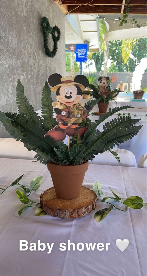 Mickey Mouse Safari 2nd Birthday, Mickey Mouse Safari Centerpieces, Mickey Safari Centerpieces, Safari Theme Centerpieces, Mickey Mouse Safari Birthday, Mickey Safari Birthday, Safari Centerpieces, First Birthday Centerpieces, Mickey Mouse Birthday Theme