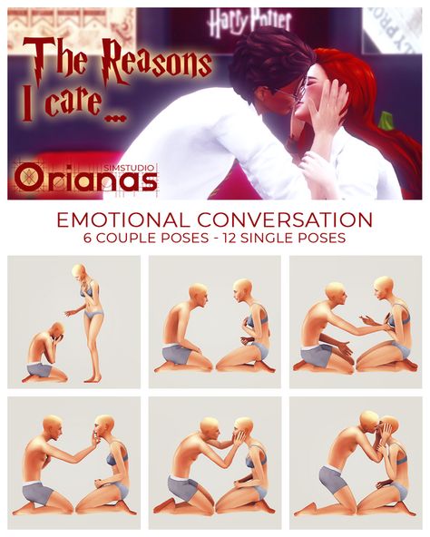 The Reasons I Care Pose Pack | Orianas SimStudio on Patreon Sims 4 Camera Poses, Poses The Sims 4, Hug Pose, New Pose, Sims 4 Couple Poses, Sims Poses, Sims 4 Stories, Ts4 Poses, Sims Stories