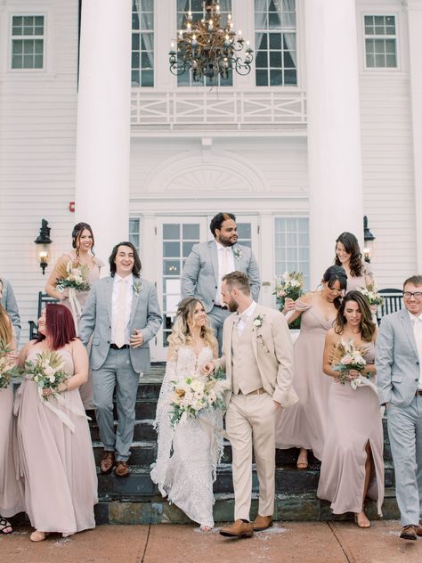 Taupe And Grey Wedding, Wedding Bridal Party Colors, Bridal Party Colors, Snowy Colorado, Taupe Wedding, Bridal Parties Colors, Taupe Bridesmaid Dresses, Silk Bridesmaid Dresses, Party Colors