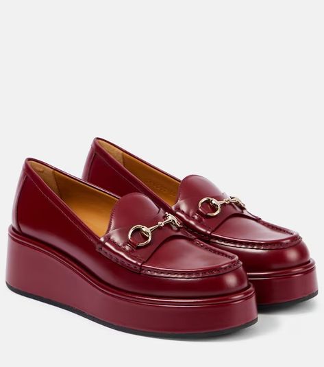 GUCCI for Women | Shop at Mytheresa Red Gucci Loafers, Red Platform Shoes, Red Platform, Gucci Loafers, Bridal Bag, Gucci Horsebit, Sunglass Chain, Loafers Style, Platform Loafers