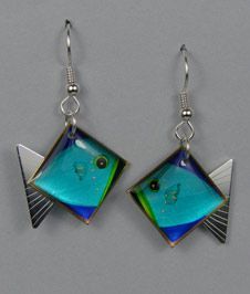 Fused Glass Jewelry Dichroic, Fused Jewelry, Glass Art Products, Glass Bracelets, Dichroic Jewelry, Dichroic Glass Jewelry, Art Glass Jewelry, Fused Glass Earrings, Fish Earrings