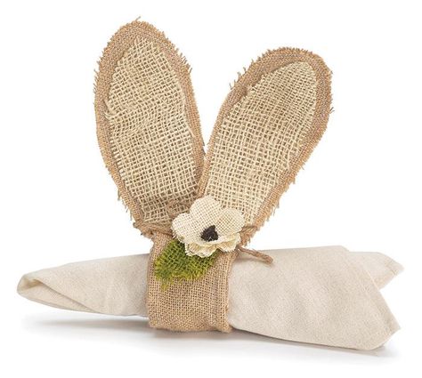 Napkin Ring Bunny Ears Easter Napkins Rings, Burlap Bunny, Easter Napkins, Big Bunny, Spring Holidays, Easter Egg Decorating, Napkin Ring, Rabbit Ears, Easter Ideas