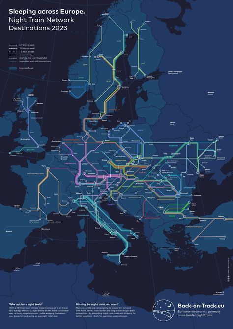 New Map Shows All The Sleeper and Night Train Routes Across Europe Train Map, Europe Train, Train Route, Night Train, Video Advertising, Europe Map, Luxury Cruise, Sustainable Travel, Next Holiday