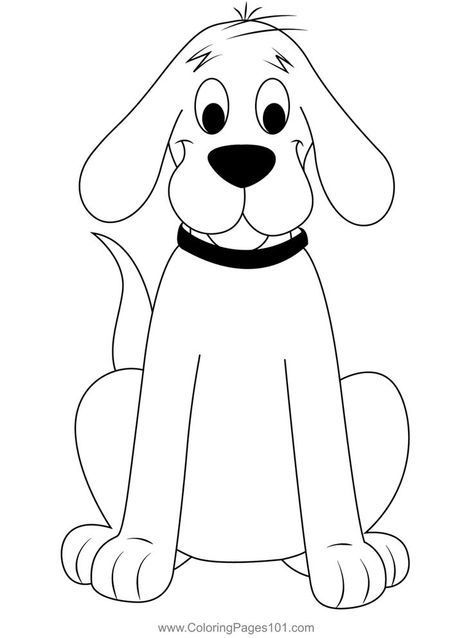 Puppy Clifford Sitting Coloring Page Clifford Preschool Craft, Clifford Coloring Pages, Clifford The Big Red Dog Coloring Pages, Clifford Art Preschool, Clifford Bulletin Board Ideas, Clifford The Big Red Dog Crafts Preschool, Clifford Preschool Activities, Clifford Craft, Dog Crafts Preschool