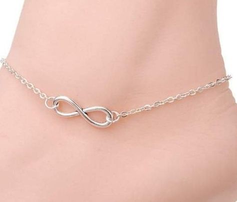 Mom Daughter Jewelry, Infinity Anklet, Silver Chain Anklet, Large Dangle Earrings, Silver Ankle Bracelet, Summer Beach Jewelry, Charm Anklet, Orange City, Teen Jewelry