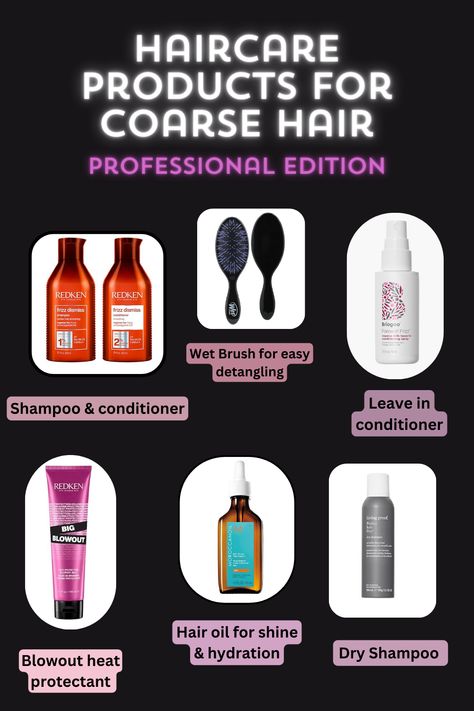 Hair products for frizzy hair known as coarse hair. Get that healthy hydrated hair and minimize frizz with better professional products. Hair Products For Frizzy Hair, Conditioner For Frizzy Hair, Products For Frizzy Hair, Best Conditioner, Moroccan Oil Hair, Heat Protectant, Blowout Hair, Wet Brush, Coarse Hair