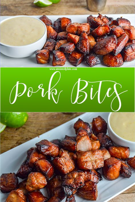 Perfectly flavored Pork Bites are perfect as an appetizer or dinner! Seasoned with Coconut Amino, Ginger and spices. #porkbites #appetizer #whole30 #paleo #keto #ketogenic #whole30appetizer #porkdinner #porkchoprecipes #cleaneating #whole30pork #porkdinner #glutenfree Pork Bites, Whole30 Keto, Pork Dinner, Meat Appetizers, Easy Pork, Paleo Dinner, Pork Chop Recipes, Pork Dishes, Perfect Appetizers