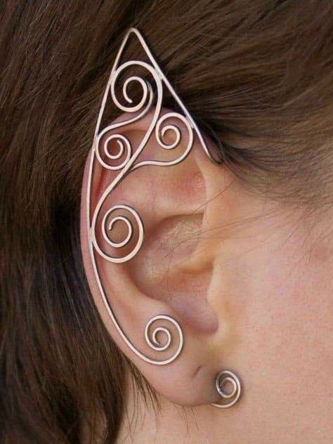 Ear Cuffs Silver, Wire Ear Cuffs, Elf Ear, Elf Ear Cuff, Fairy Ears, Elf Ears, Silver Ear Cuff, Diy Wire Jewelry, Simple Bracelets