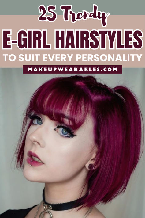 E-Girl Hairstyles Betty Paige Bangs, Witchy Hair Color Ideas, Alternative Hairstyles Medium, Goth Hairstyles Short, Alternative Bangs, Bisexual Hairstyles, Alternative Hairstyles, Alt Hairstyles, Witchy Hairstyles