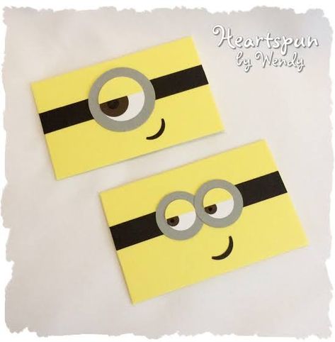 Mini Notecards, Minion Gifts, Service Projects For Kids, Envelope Money, Minion Card, Minion Christmas, Diwali Cards, Yellow Card, Foam Art