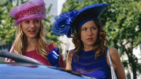 Cameron Diaz & Christina Applegate  -The Sweetest Thing (2002) Sweetest Thing Movie, Derby Party Outfit, Cher And Dionne, Joy Bryant, The Sweetest Thing Movie, Huge Hair, Christina Applegate, The Sweetest Thing, Chick Flicks