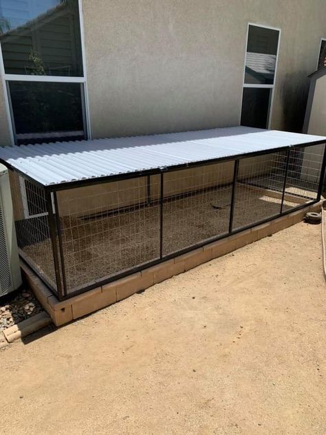 Small Dog Pens Outside, Dog Cage Design, Diy Outdoor Dog Kennel Cheap, Dog Cage Ideas Outdoor, Dog Cage Outdoor, Cage For Dogs, Reban Ayam, Backyard Dog Area, Dog Enclosures