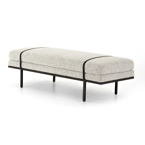 Harris Accent Bench – BURKE DECOR Accent Bench, Metal Bench, Bench Seating, Modern Bench, Upholstered Bench, Four Hands, Burke Decor, Banquette, Organic Modern