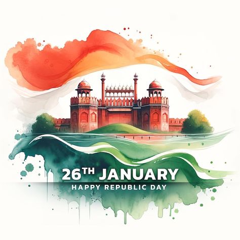 Indian Republic Day, Watercolor Indian, Republic Day India, 26 January, Red Fort, Happy Republic Day, Indian Flag, Republic Day, Business Solutions