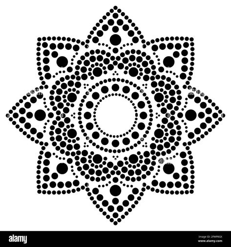 Mandala Traditional, Painting Snowflakes, Mandala Sketch, Aboriginal Dot Painting, Aboriginal Dot Art, Macrame Mandala, Mandala Painted Rocks, Mandala Stencils, Mandala Vector