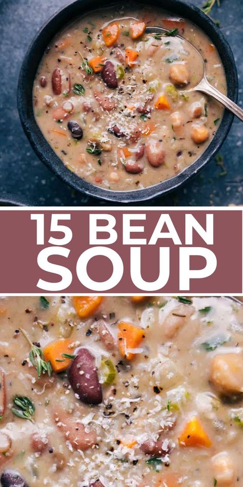 Crockpot 15 Bean Soup, Bean Soup Mix Recipe, 15 Bean Soup Recipe, Slow Cooker Bean Soup, Bean Soup Crockpot, 16 Bean Soup, Pressure Cooker Beans, Beans Recipe Crockpot, Dry Beans Recipe