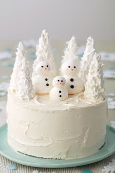 January Cake, Winter Cake Ideas, Moose Cake, Giant Cupcake Cakes, Winter Wonderland Cake, Mint Cake, Snowflake Cake, Winter Wonderland Birthday, Snowman Cake