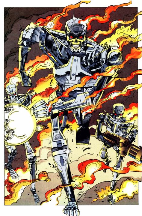 RoboCop versus The Terminator #2 [Dark Horse] | Art by Walt Simonson & Rachelle Menashe The Terminator 2, Walt Simonson, Futuristic Robot, The Terminator, Frank Miller, Read Comics Online, Read Comics, Terminator, Female Character Design