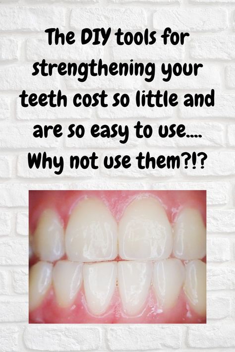 Just a few dollars and a little bit of time to help strengthen you teeth at home How To Strengthen Gums, Strengthen Enamel Teeth, Strengthen Teeth Naturally, Teeth Straightening At Home, How To Strengthen Teeth, Swollen Gums Remedy, Healthy Teeth Whitening, White Teeth Tips, Baking Soda Teeth