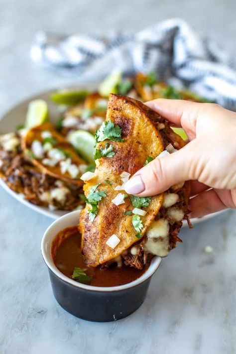 Pressure Cooker Birria Tacos, Brisket Tacos Instant Pot, Instapot Birria Tacos Easy, Insta Pot Birria Tacos, Easy Instant Pot Birria Tacos, Birria Tacos Instant Pot, Instant Pot Barrio Tacos, Instapot Birria Tacos, Birria Instant Pot Recipes