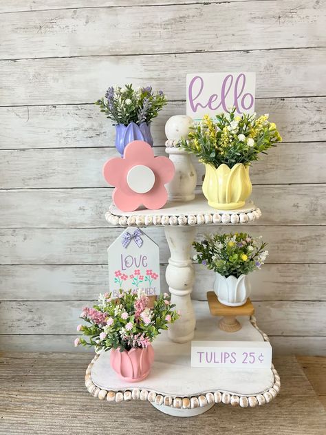 Spring Tiered Tray Mini Floral Arrangement, Spring Tiered Tray Decor, Easter Tiered Tray Decor, Mini Vases, Mini Floral Arrangement for Tray - Etsy Spring Tiered Tray Decor, Spring Tiered Tray, Easter Tiered Tray, Mini Vases, Mini Vase, Tiered Tray Decor, Floral Arrangement, Tiered Tray, Tray Decor