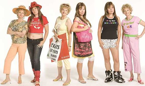 Kim From Kath And Kim, Kath And Kim Costume, Australia 2000s, Kim Outfits, 90s Australia, Kath And Kim, Gemini Wallpaper, Kim Dress, Dynamic Duos