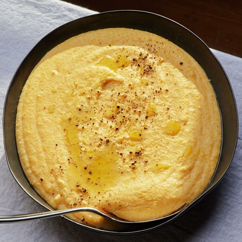 Creamy Polenta with Parmesan Recipe - Bon Appétit Recipe Recipe | Bon Appétit Cheesy Sides, What Is Polenta, Cheesy Polenta, Polenta Recipe, Corn Pancakes, How To Cook Polenta, School Function, Italian Meals, Polenta Recipes