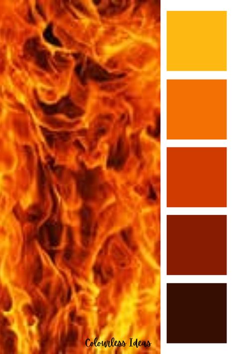 Follow for more colour palettes Fire Colors Palette, Lava Colour Palette, Fire Pallete Color, Phoenix Color Palette, Lava Color Palette, Meat Color Palette, Fire Colour Palette, Orange Color Palate, Fire Color Palette