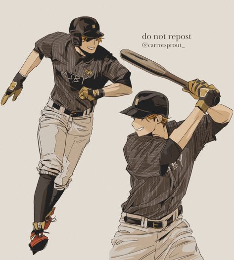 Baseball Fanart, Baseball Illustration, Baseball Drawings, Miya Twins, Baseball Art, Comic Manga, Dark Anime Guys, Haikyuu Fanart, Art Style Inspiration