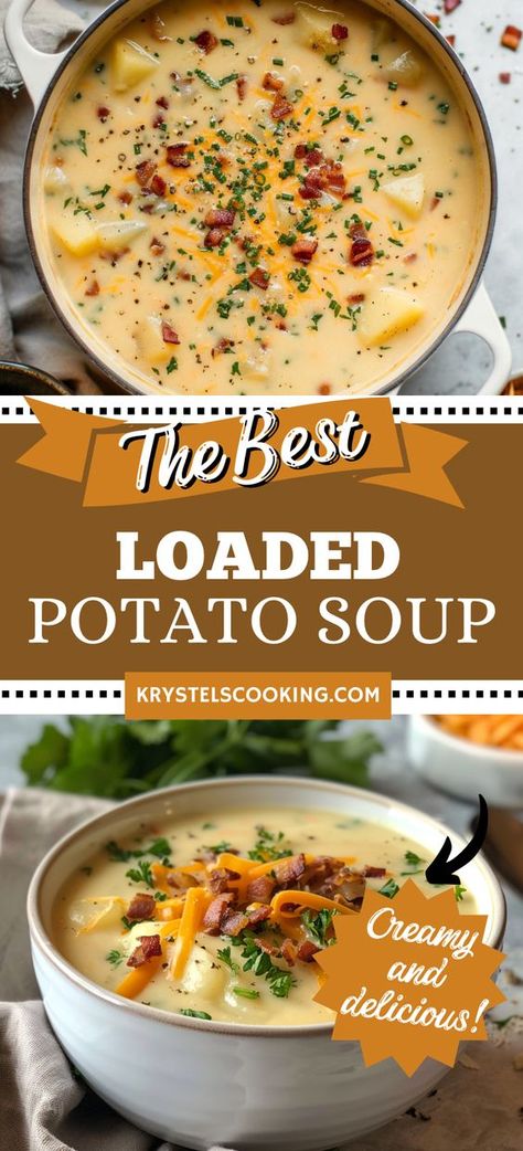 Best Loaded Potato Soup, Easy Fall Soup Recipes, Creamy Potato Soup Recipe, Loaded Potato Soup, Fall Soup, Creamy Potato Soup, Homemade Soup Recipe, Fall Soup Recipes, Outback Steakhouse