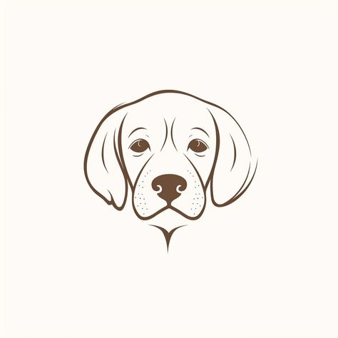 dog face logo Begal Dogs Drawing, Simple Beagle Drawing, Dog Minimalist Drawing, Begal Dogs, Dog Face Outline, Beagle Drawing, Dog Line Art Tattoo, Beagle Tattoo, Dog Line Drawing