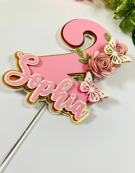 Cake Topper Butterfly, Frames Pictures, Butterfly Themed Birthday Party, Flower Cake Topper, Name Cake Topper, 3d Cake Toppers, Flower Cake Toppers, Name Cake, Minnie Party