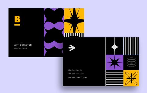 Modern Geometric Agency Art Director Business Card Director Business Card, Brand Kit, Business Card Template Design, Business Card Template, Free Graphic Design, Art Director, Card Template, Graphic Resources, Business Card