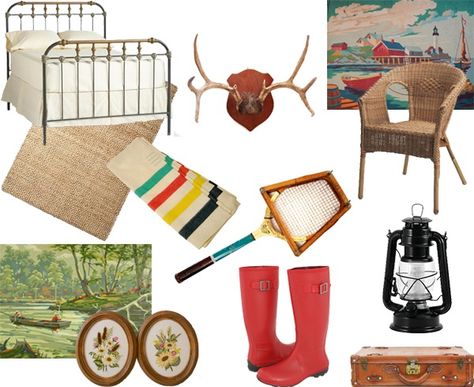 not-going-to-summer-camp-then-bring-summer-camp-to-you_collage_600c490 Moonrise Kingdom Bedroom, Camp Cottage Decor, Camp Inspired Bedroom, Vintage Camp Themed Nursery, Vintage Camp Nursery, Camp Theme Room, Summer Camp Bedroom, Vintage Summer Camp Aesthetic, Summer Camp Decor